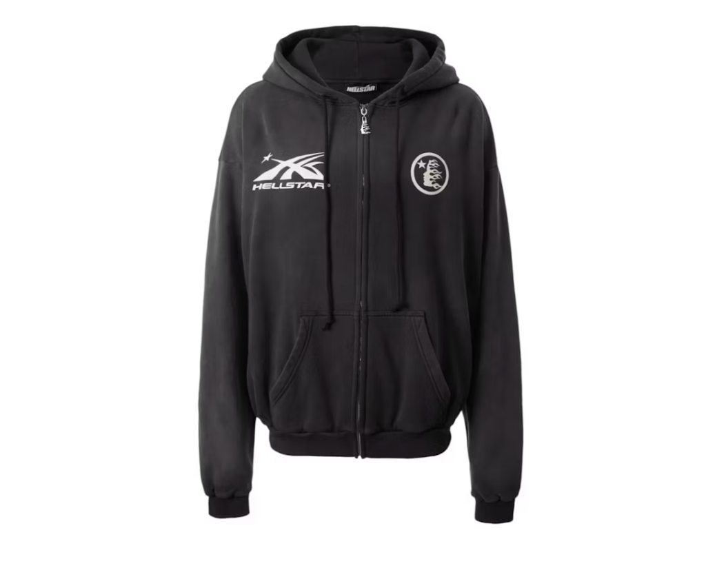 Hellstar HS Logo Zip-Up Hoodie Black