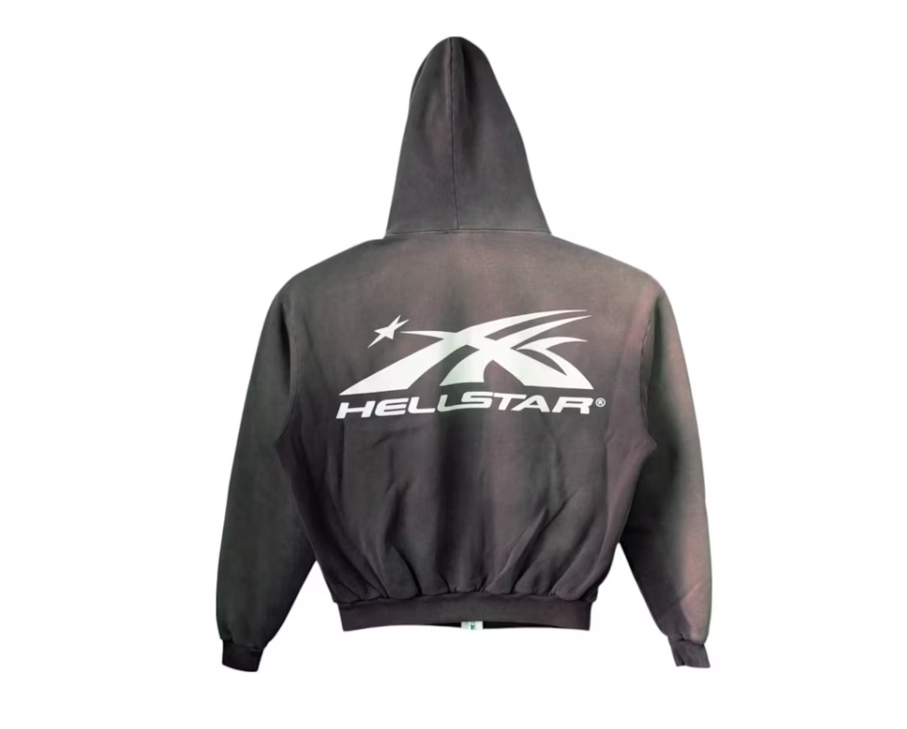 Hellstar HS Logo Zip Up Hoodie Grey