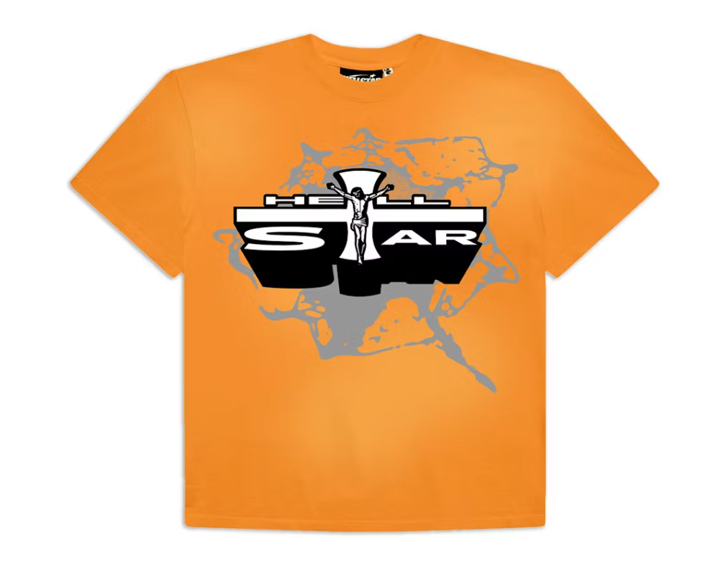 Hellstar Jesus T-Shirt Orange